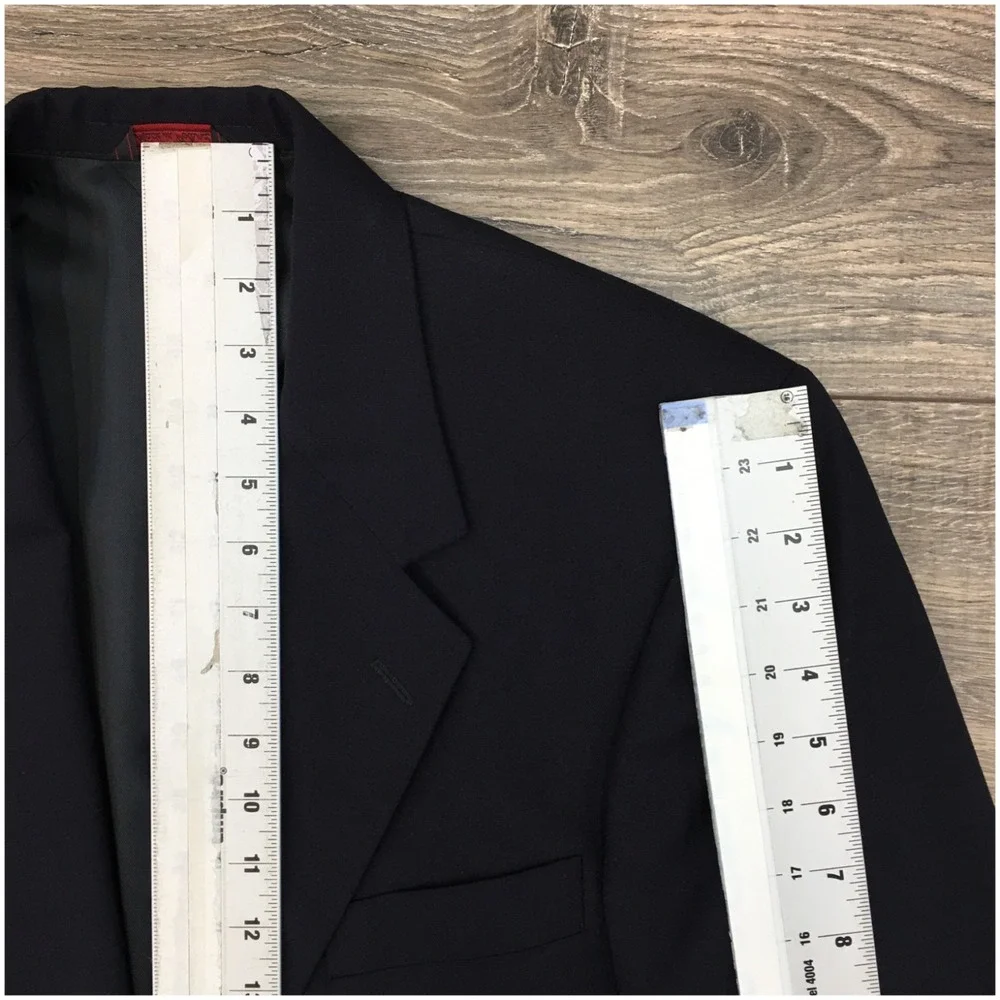 VINTAGE SAVILE ROW Mens Navy Blazer Sport Coat Casual Jacket Size 42R‎ Wool Suit